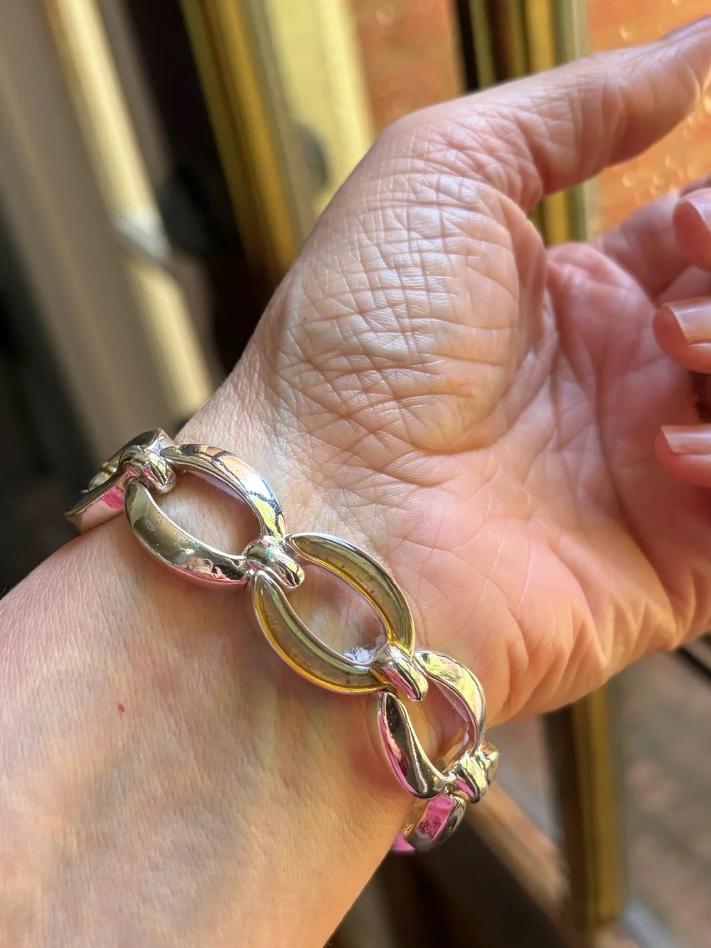 Silver-Tone Link Stretch Bracelet